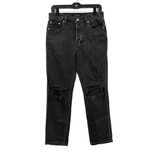 Lucky Brand distressed black jeans 90s loose high rise straight size 2 / 26